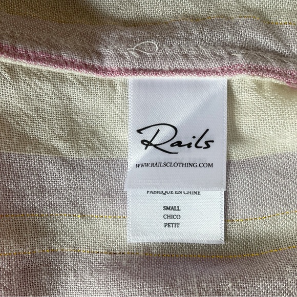Rails Linen Blend Penny Blouse in Juliette Stripe Size S - Picture 9 of 11